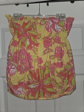Lilly Pulitzer Pastel Pink, Yellow & Green Strapless Tube Top